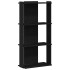 Librería de 3 estantes madera de ingeniería negro 60x30x120