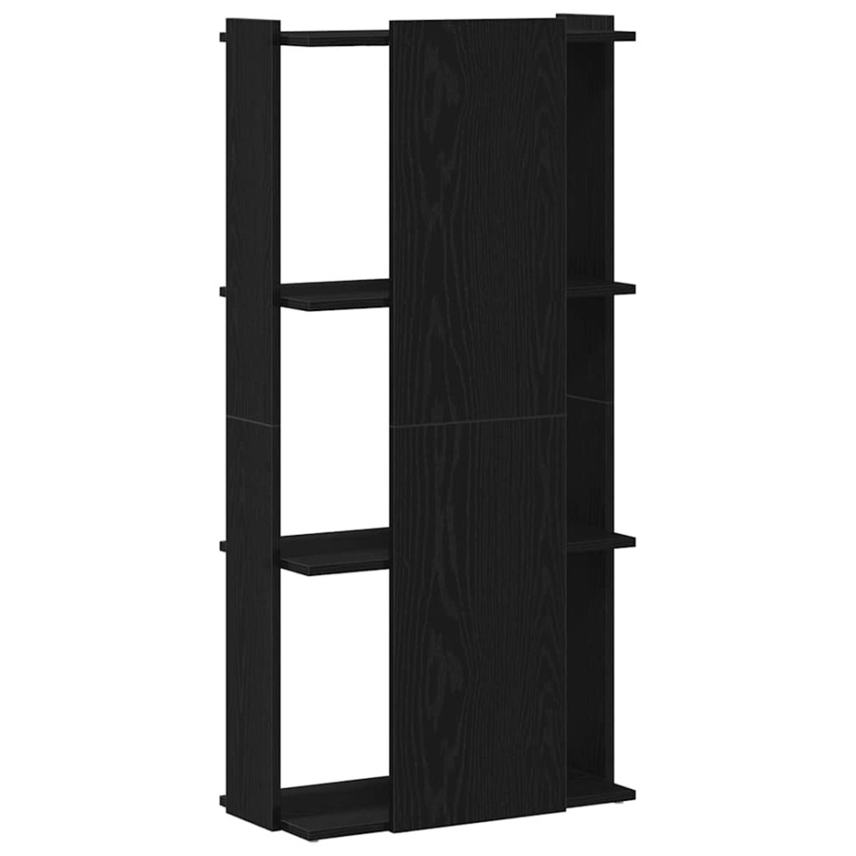 Librería de 3 estantes madera de ingeniería negro 60x30x120