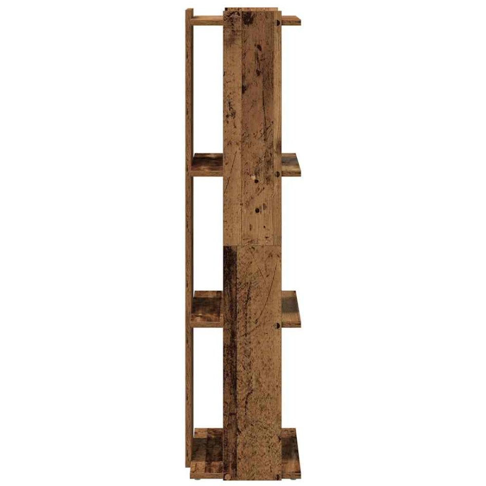 Librería 3 niveles madera ingeniería madera vieja 60x30x120