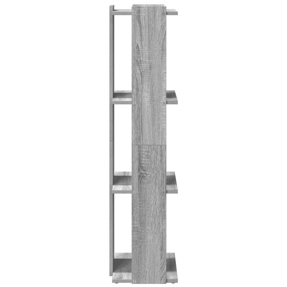 Librería 3 estantes madera ingeniería gris Sonoma 60x30x120