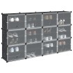 Estantería de cubos con 12 compartimentos y puertas PP negro