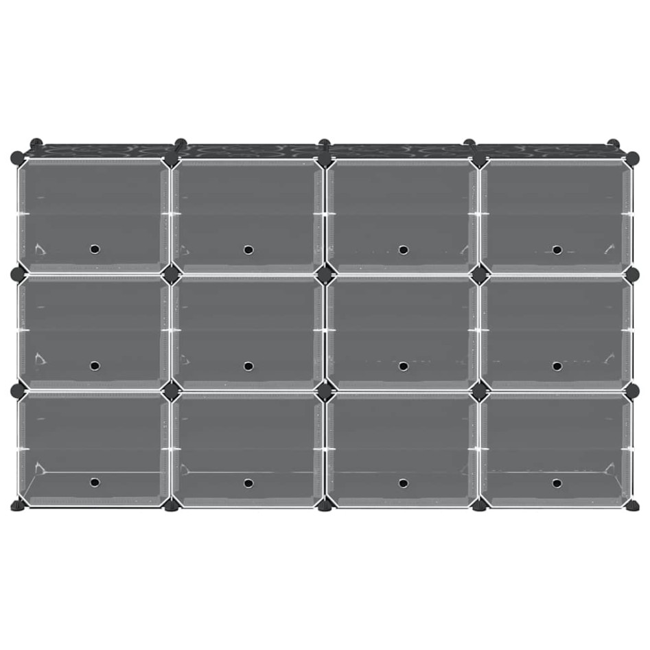 Estantería de cubos con 12 compartimentos y puertas PP