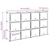 Estantería de cubos con 12 compartimentos y puertas PP
