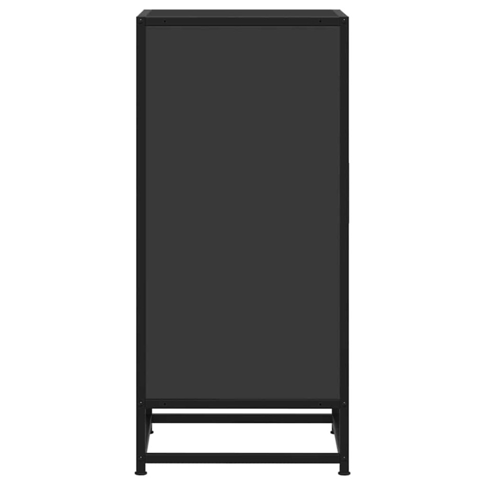 Aparador de madera de ingeniería y metal negro 35,5x35x76