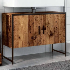 Mueble de lavabo madera de ingeniería envejecida 80x33x60