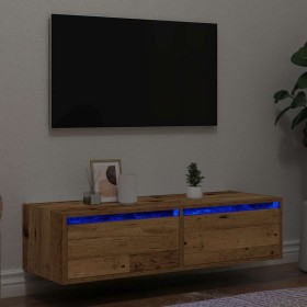 Mueble de TV con luces LED envejecida 100X35,5x25