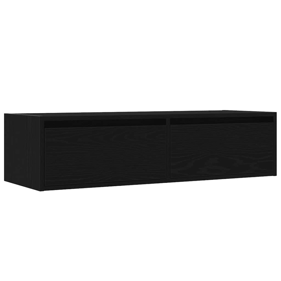 Mueble de TV con luces LED roble negro 100X35,5x25