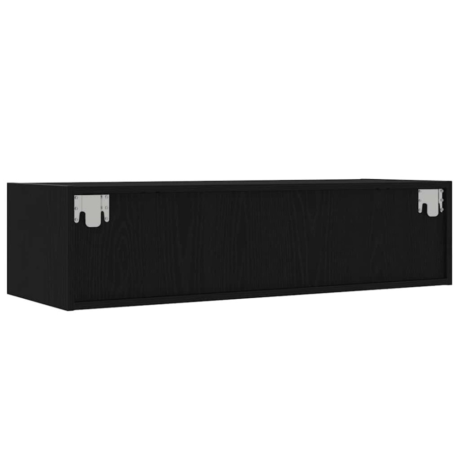Mueble de TV con luces LED roble negro 100X35,5x25