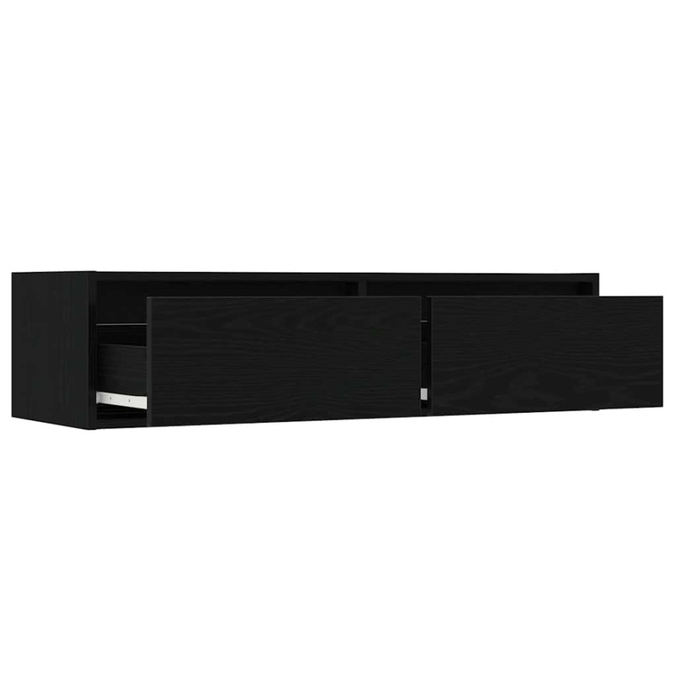 Mueble de TV con luces LED roble negro 100X35,5x25