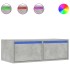 Mueble de TV con luces LED gris hormigón 75x35,5x25