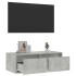 Mueble de TV con luces LED gris hormigón 75x35,5x25