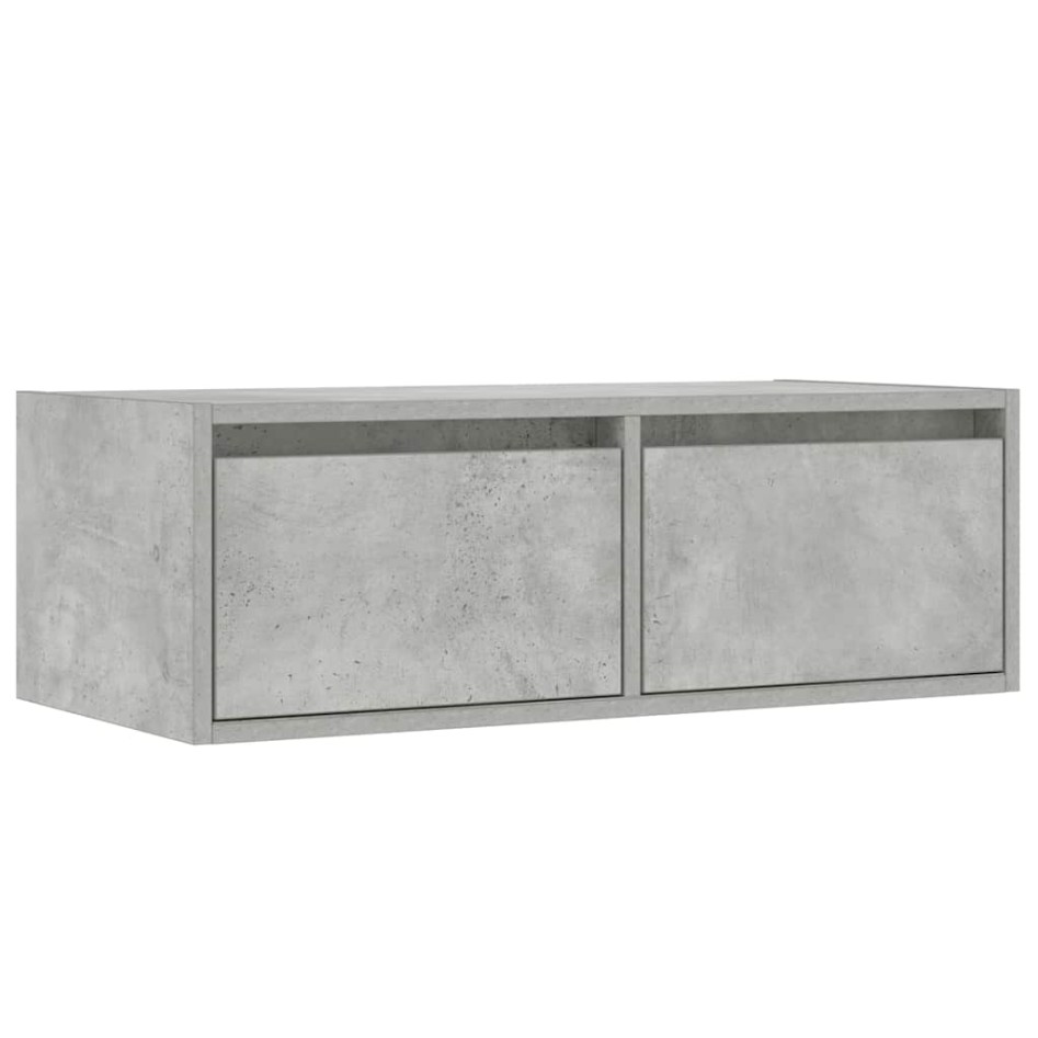 Mueble de TV con luces LED gris hormigón 75x35,5x25