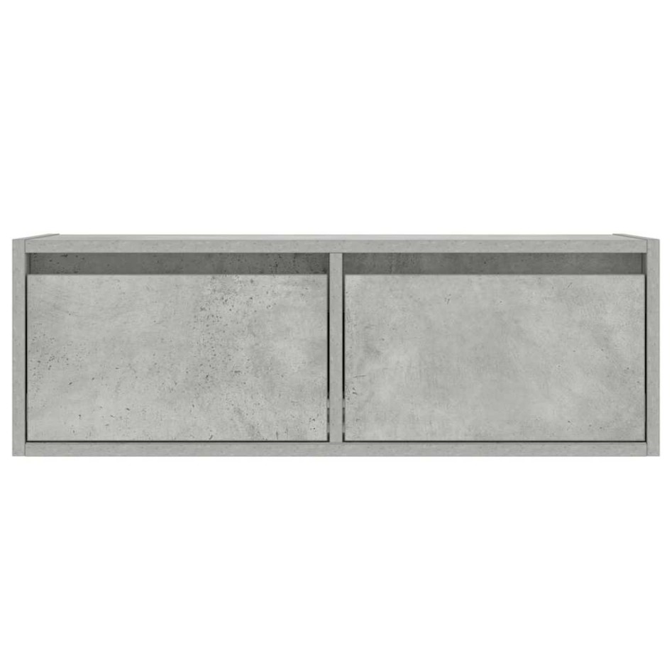 Mueble de TV con luces LED gris hormigón 75x35,5x25