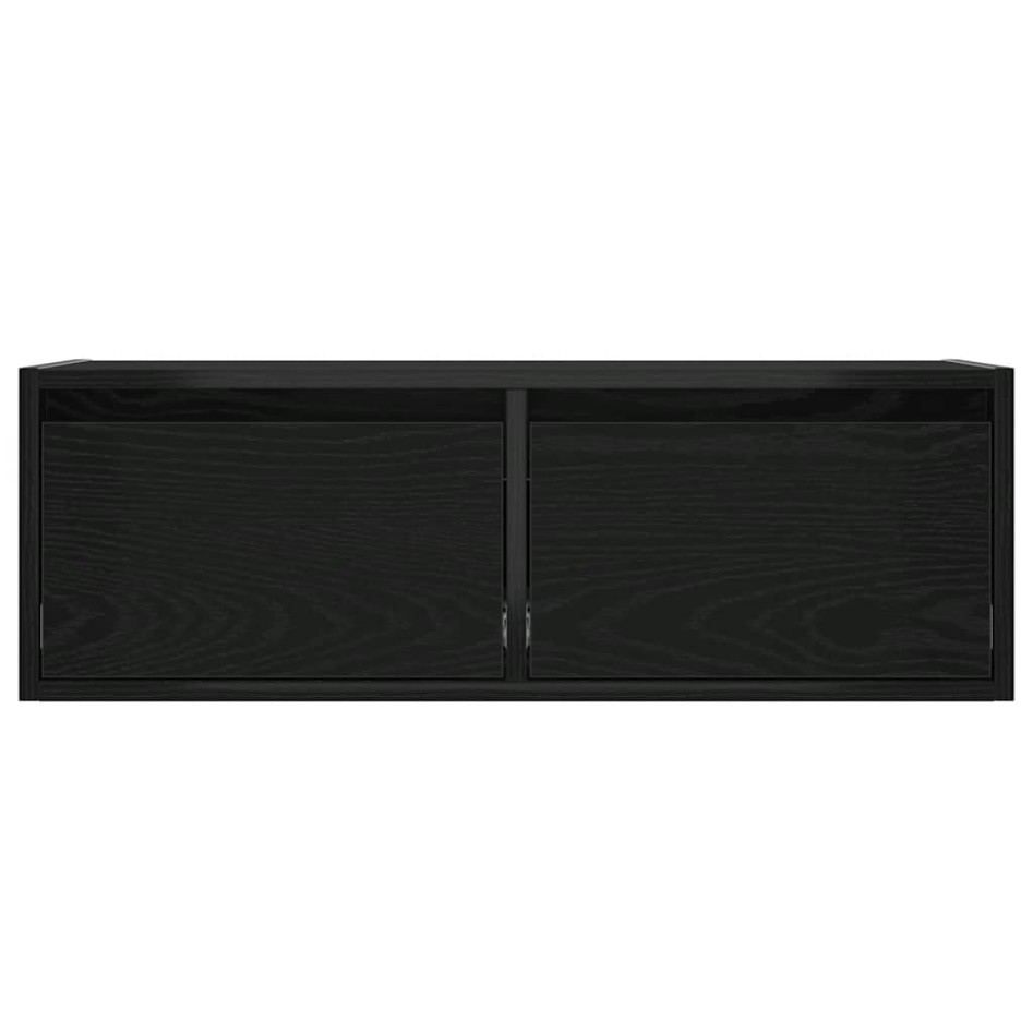 Mueble de TV con luces LED roble negro 75x35,5x25