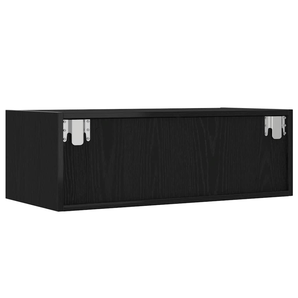 Mueble de TV con luces LED roble negro 75x35,5x25
