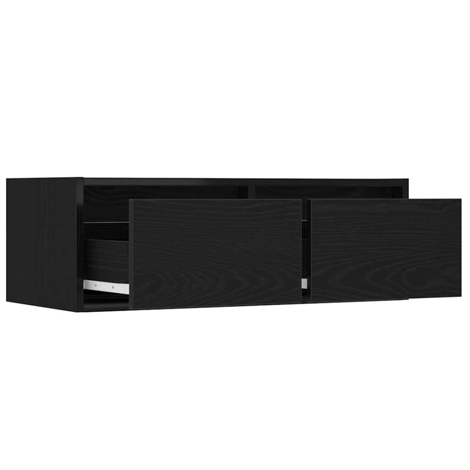 Mueble de TV con luces LED roble negro 75x35,5x25