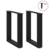 Patas de mesa de centro forma U 2uds acero negro 38x(42-43)