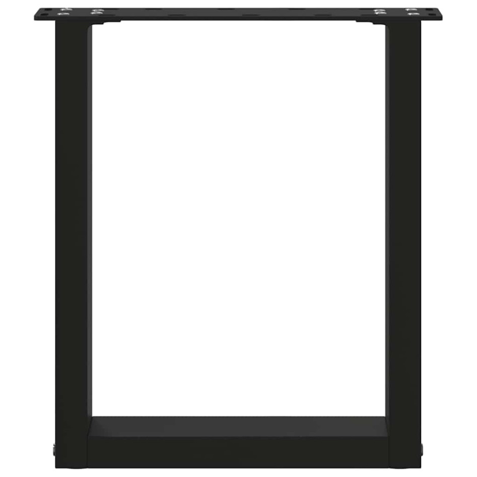 Patas de mesa de centro forma U 2uds acero negro 38x(42-43)