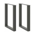 Patas mesa centro forma U 2uds antracita 70x(72-73)cm