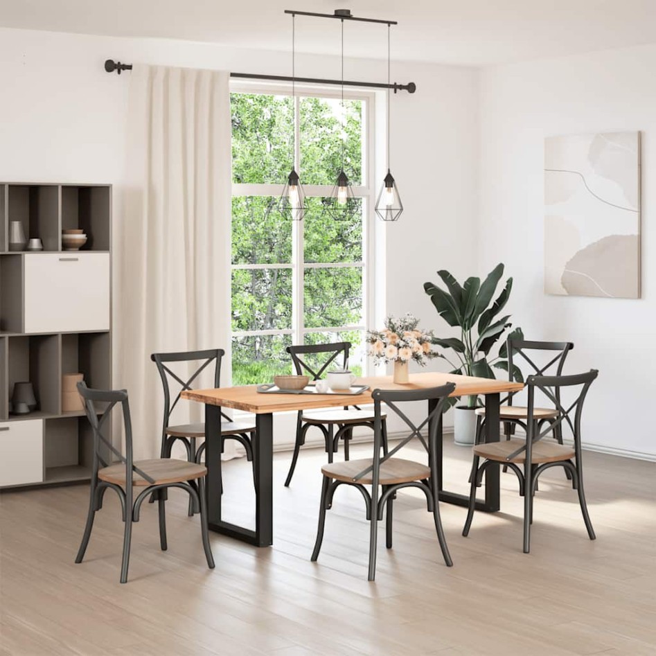 Patas para mesa centro forma U 2 uds acero negro 70x(72-73)