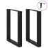 Patas para mesa centro forma U 2 uds acero negro 70x(72-73)