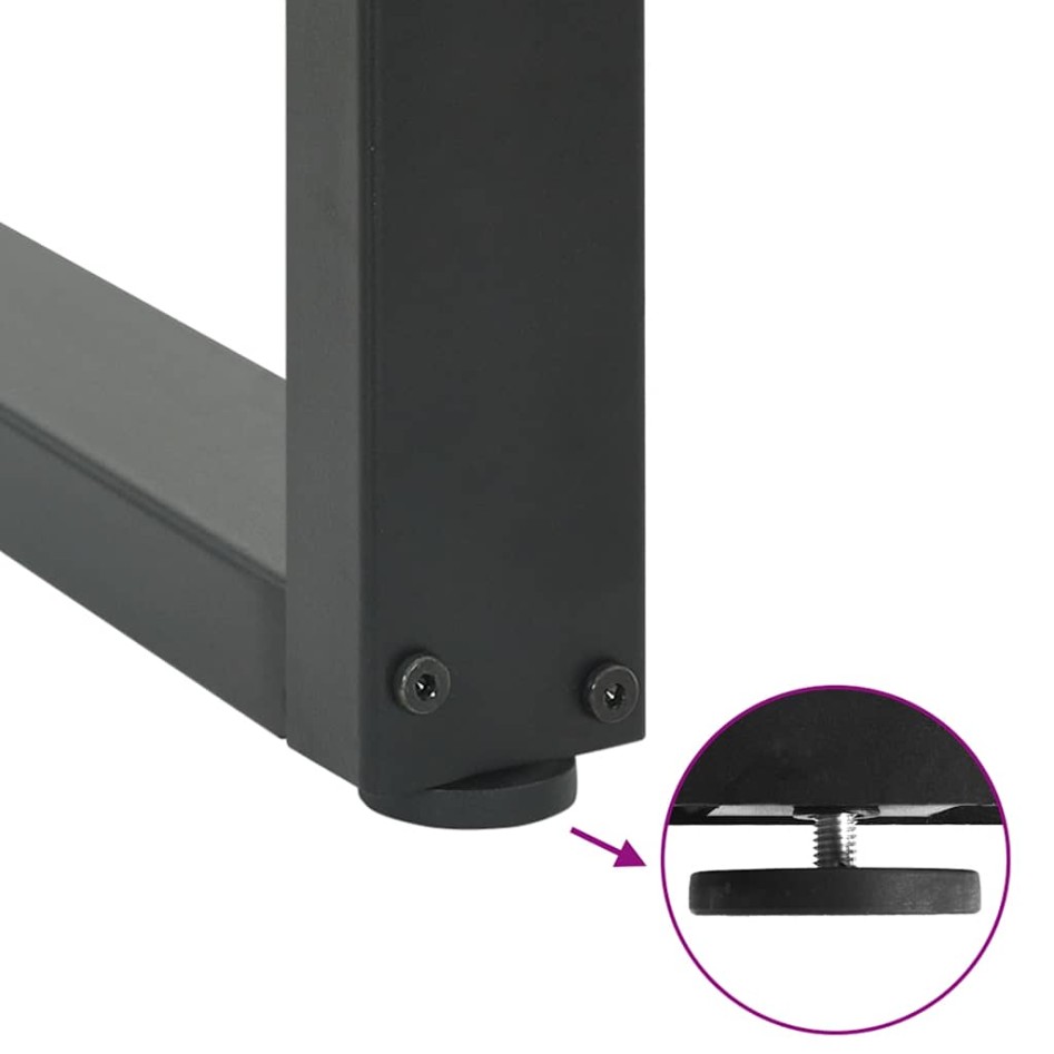 Patas mesa centro forma U 2uds antracita 80x(72-73)cm