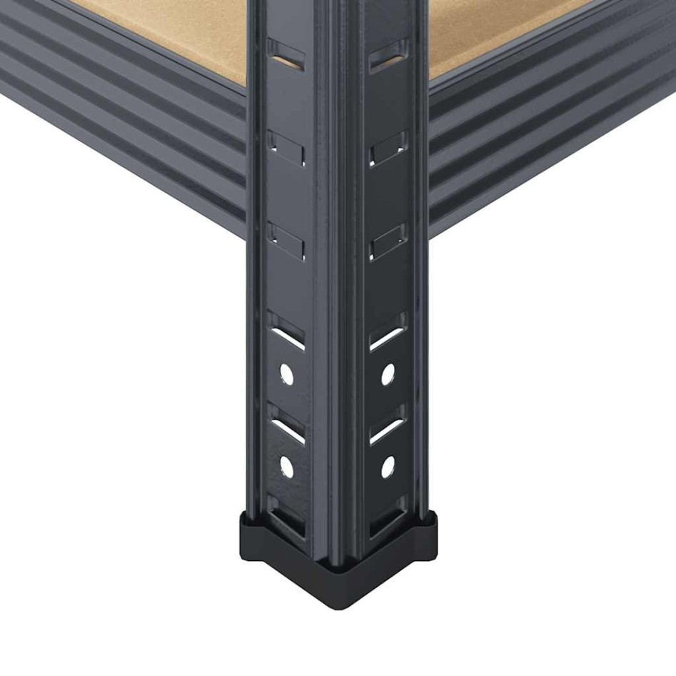 Estante almacenaje 5 niveles 2 uds acero y madera