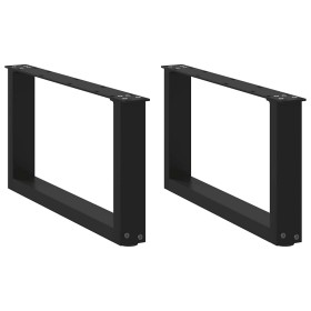 Patas de mesa de centro forma U 2uds acero negro 70x(30-31)