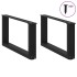 Patas de mesa de centro forma U 2uds acero negro 70x(30-31)