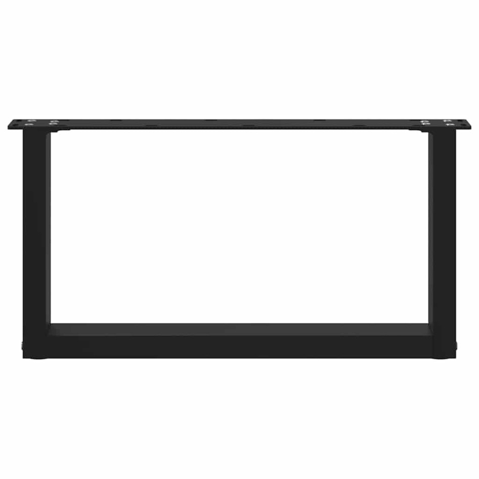 Patas de mesa de centro forma U 2uds acero negro 70x(30-31)