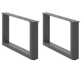 Patas de mesa centro forma U 2uds acero antracita 70x(30-31)