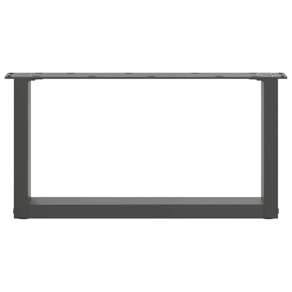 Patas de mesa centro forma U 2uds acero antracita 70x(30-31)