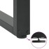 Patas de mesa centro forma U 2uds acero antracita 70x(30-31)
