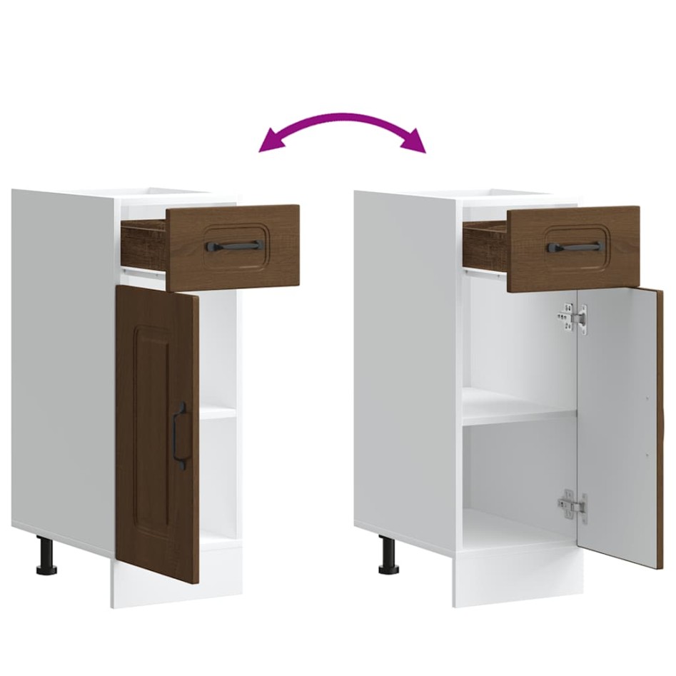 Mueble bajo de cocina Kalmar madera ingeniería de roble