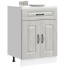 Mueble bajo de cocina Kalmar gris sonoma madera de