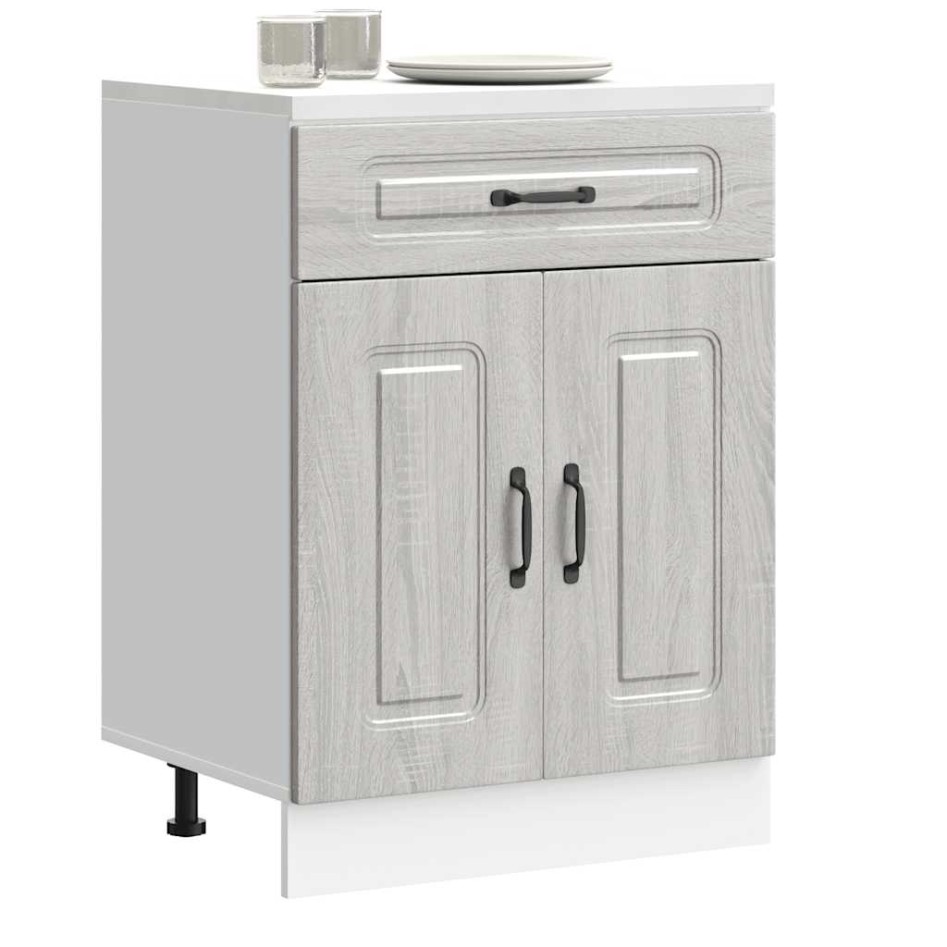 Mueble bajo de cocina Kalmar gris sonoma madera de