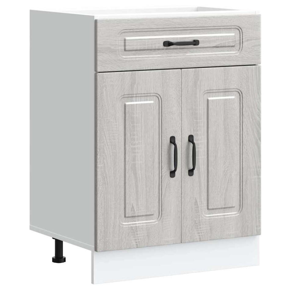 Mueble bajo de cocina Kalmar gris sonoma madera de
