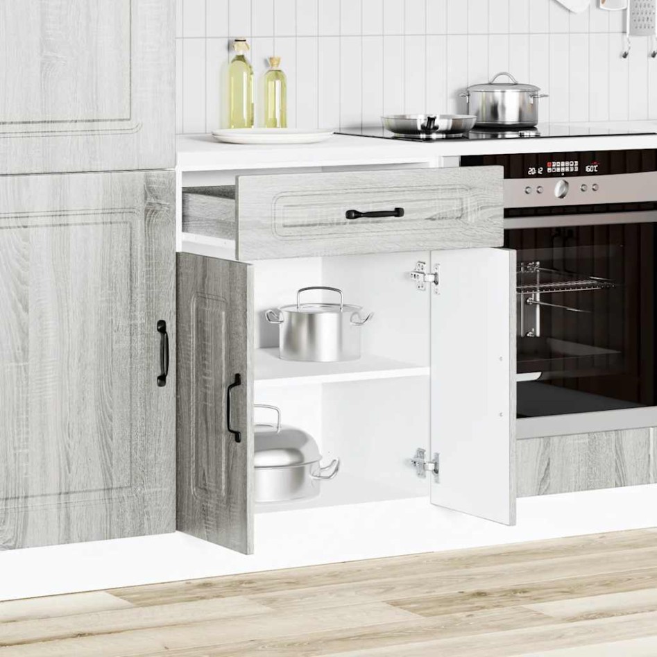 Mueble bajo de cocina Kalmar gris sonoma madera de