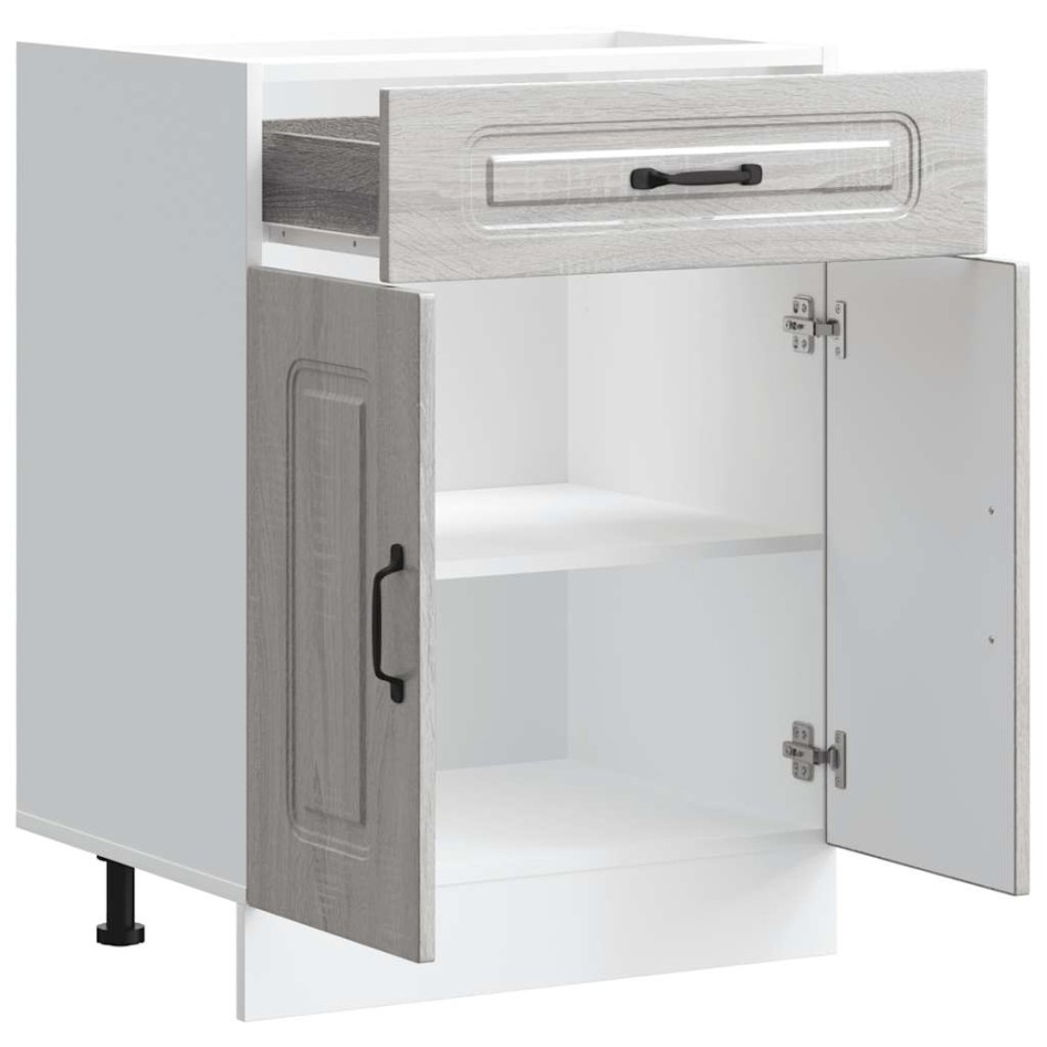 Mueble bajo de cocina Kalmar gris sonoma madera de