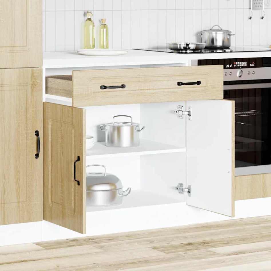 Mueble bajo de cocina Kalmar madera ingeniería de roble