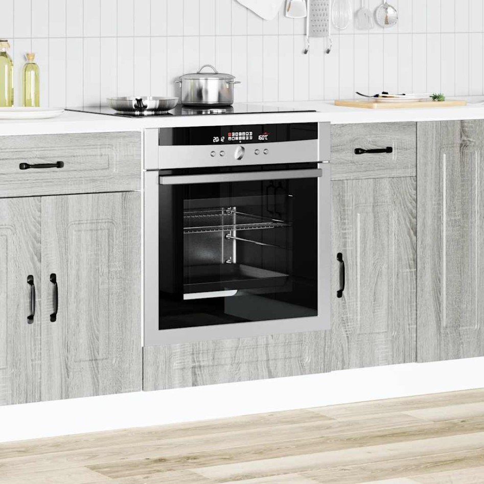 Mueble de horno Kalmar gris sonoma madera