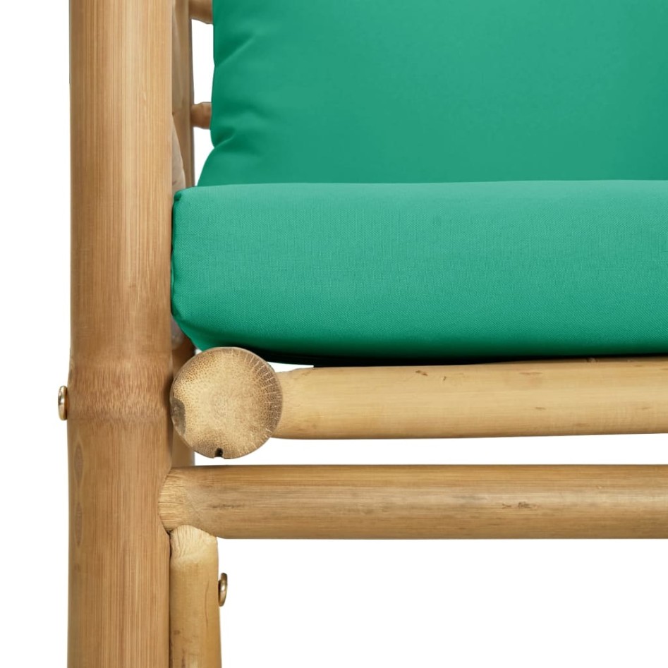 Sofá de jardín bambú con cojines