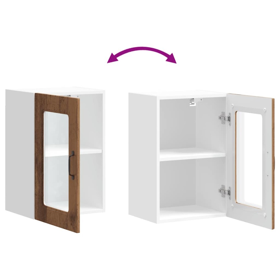 Armario pared cocina puerta de cristal Kalmar madera