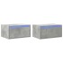 Mesitas de noche de pared con luces LED 2 uds gris