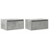 Mesitas de noche de pared con luces LED 2 uds gris