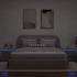 Mesitas de noche de pared con luces LED 2 uds gris