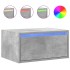 Mesitas de noche de pared con luces LED 2 uds gris