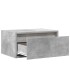 Mesitas de noche de pared con luces LED 2 uds gris