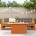 Mesa de jardín madera maciza de pino marrón cera 100x50x75