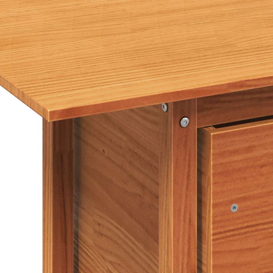 Mesa de jardín madera maciza de pino marrón cera 100x50x75